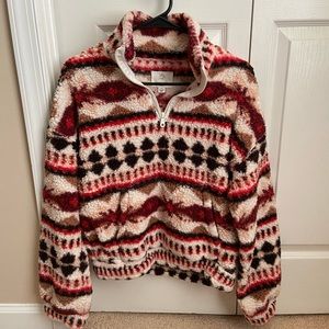 Multi colored Sherpa quarter zip